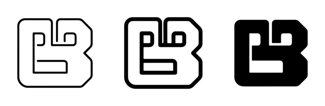 Abstract Letter B Logo Variations, Monogram Icon Set, Modern Geometric Symbol Collection