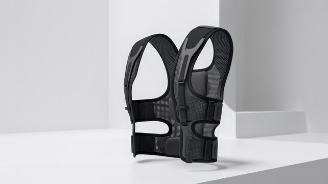 Modern medical posture corrector brace for spinal support providing ergonomic alignment and comfortable fit on white background