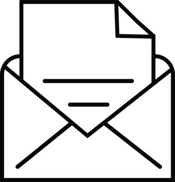 Mail document icon with envelope representing email attachment communication and office paperwork isolated on transparent background۔