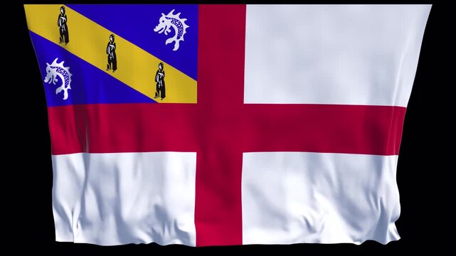 Herm Island flag in the wind. Guernsey the Channel Islands British territories European geography travel tourism culture history news broadcasts educational materials digital uses website headers onli