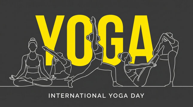 International Yoga Day Celebration with People in Yoga Poses