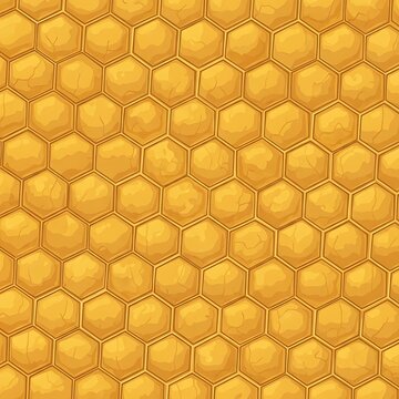 Golden Honeycomb Pattern Background Texture.