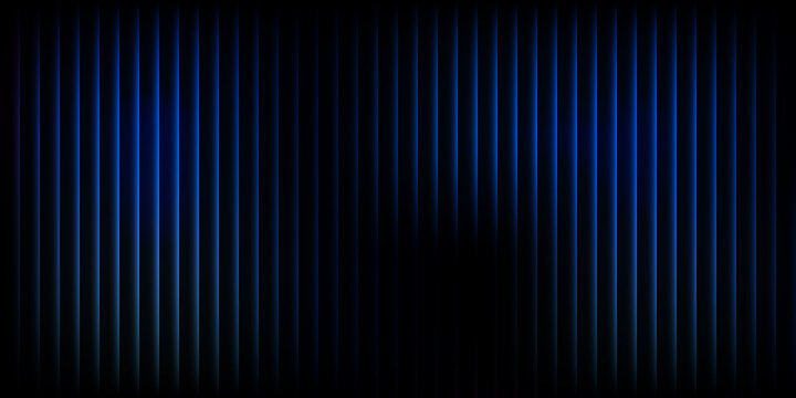 Abstract dark blue background with flowing light curtain lines, striped wave patterns, and digital technology texture illustration