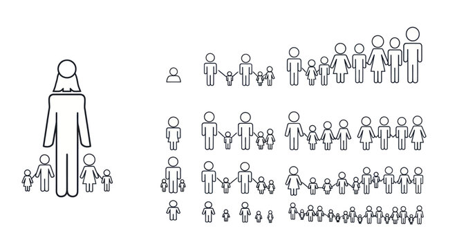Family icons group of people symbols