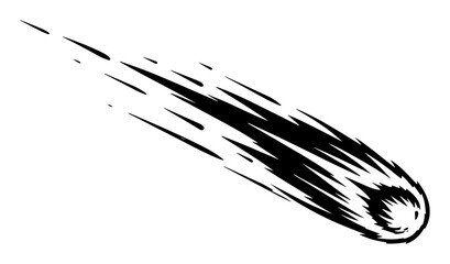 falling comet meteor fireball silhouette vector logo © Aisha Kudorova