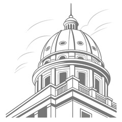Gray illustration of building dome © Shimu