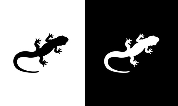 gecko silhouette vector illustration, salamander silhouette vector illustration, silhouette, animal silhouette black, vector, illustration, art, design, black, white, wildlife, lizard silhouette,