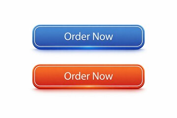 Fototapeta premium Modern order now call to action buttons in blue and red gradient styles