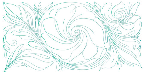 Seamless abstract floral background vector illustration featuring vintage blue flower ornaments and swirl wave patterns for wallpaper design © Kaosar