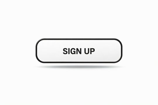 Modern minimalist sign up button with rounded corners