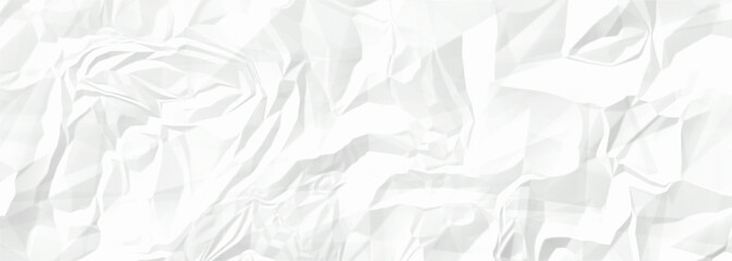 Naklejka premium A highly detailed closeup view of a crumpled white paper background with textured folds and creases