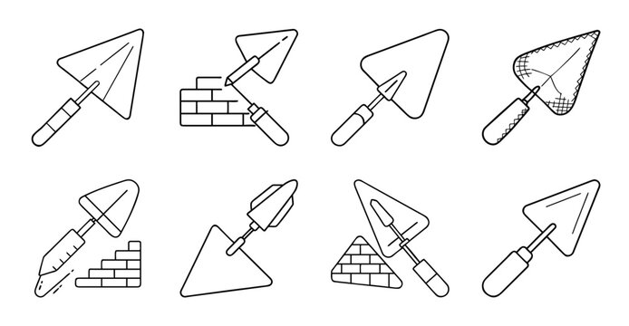 Minimalist arrow icons with different styles and tips - Set of clean, modern arrow icons featuring various tips and styles for design projects.