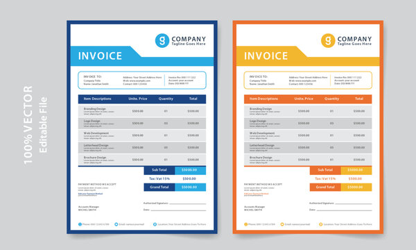 Invoice bill template