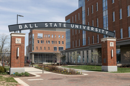 Ball State University Alderdice Gates at the new south entrance. Ball State is a public research university.