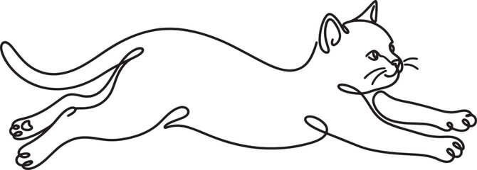 line drawing of a running cat © Sumon90cs