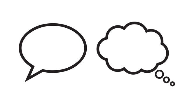 Two comic bubbles on white