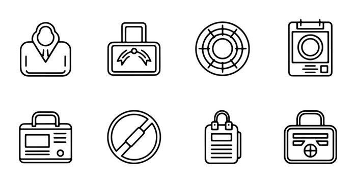 Cyber Security Icons Set: Hacker, Data Protection, Network Security, Surveillance, Access Control, System Monitoring