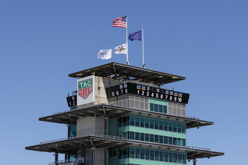 Obraz premium Indianapolis Motor Speedway Pagoda Control Tower for the Indianapolis 500. IMS is the Racing Capital of the World.