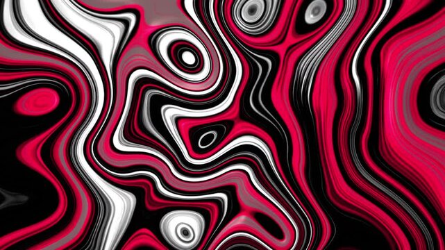 Animate liquid fractual motion graphic backgrounds of red and black colors suitable for background designs, abstract art painting motion, resembling the texture of molten lava or marble.loop 4k
