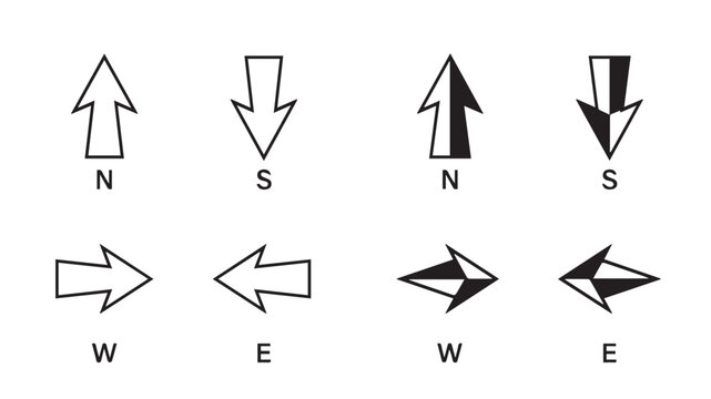 Compass rose icons set