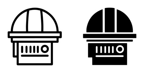 Astronomy Observatory Icons, Space Science Building Symbols, Astronomical Research Facility Graphics © Lima