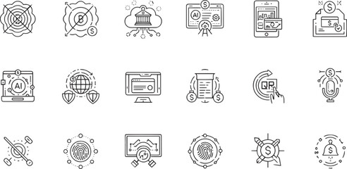 Obraz premium Customer Experience Feedback User Sentiments and Data Analytics Icon Set