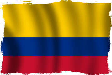 Obraz premium Grunge Styled Colombian Flag with Textured Borders