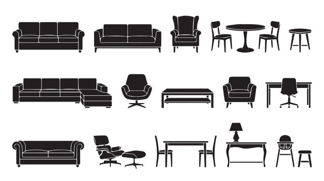 set of furniture icons