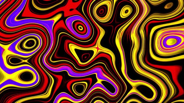 Animate liquid fractual motion graphic backgrounds of red and black colors suitable for background designs, abstract art painting motion, resembling the texture of molten lava or marble.loop 4k
