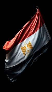 egypt egyptian flag waving on black background