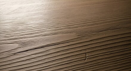 Fototapeta premium Textured wood surface with horizontal lines and subtle shadows