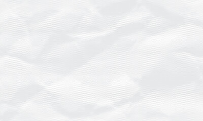 Obraz premium White wrinkled paper texture. Vector halftone pixelated manga background. Light beige neutral color dots bg. Grungy urban backdrop. Wide horizontal duotone banner.