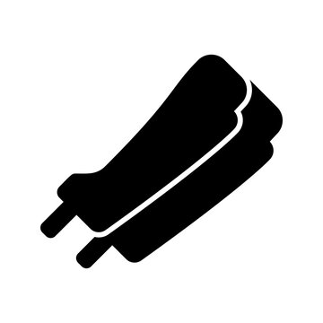 Saddle girth icon. Sports and equestrian tack filled symbol. Black and white.