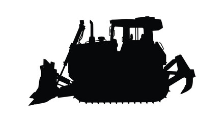 Bulldozer silhouette against a white background © MDSAJIB