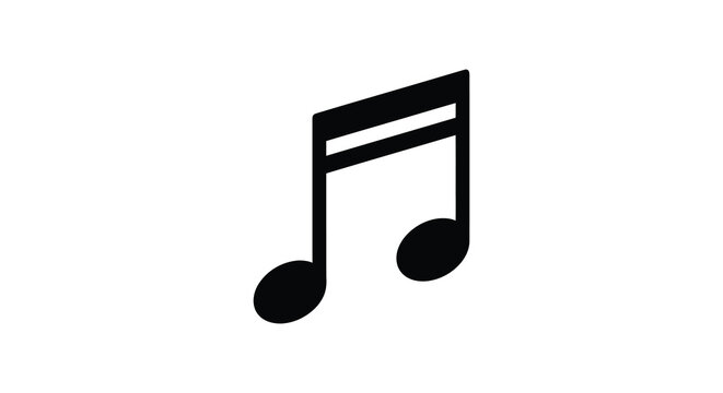 music note icon simple black silhouette