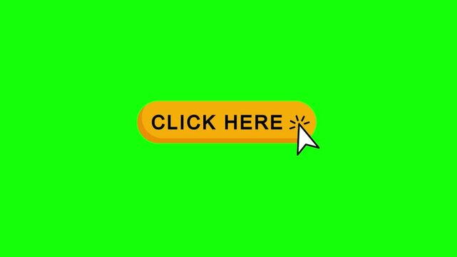 Click here button animation with pointer a green animated with the text and a indicating interaction