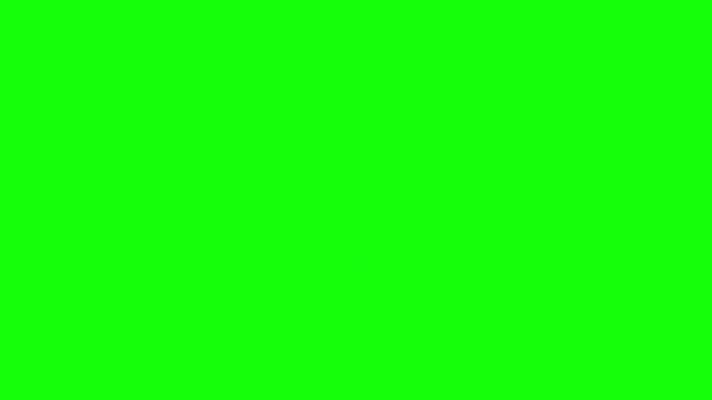 Animated finger pointer with spark effect an with a on a green background click