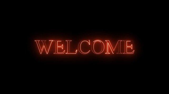 welcome neon animated text welcome sign advertising neon cafe karaoke live music 4k.