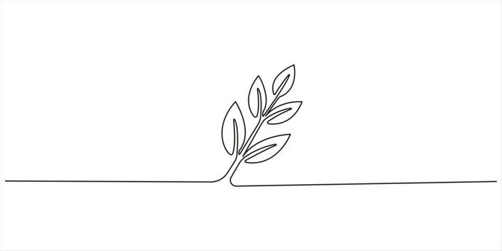 Sprout with roots. Continuous one line drawing.one line  vector illustration  with out background Single continuous line art growing sprout. Plant leaves seed grow soil seedling eco natural farm 