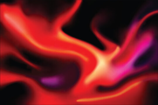 Abstract Neon Flame Gradient Background with Red Orange and Purple Liquid Waves