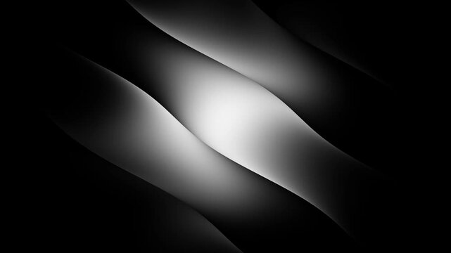 Minimal abstract black and white gradient wave background with smooth flowing curves, soft blur effect, and modern motion design aesthetic.
