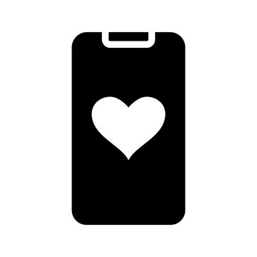 Dating app icon. Lifestyle and dating filled symbol. Black and white.