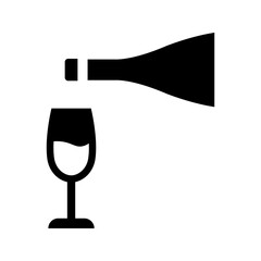 Obraz premium Wine production icon. Food and winemaking filled symbol. Black and white.