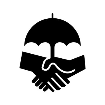 Data protection icon. Business and data privacy filled symbol. Black and white.