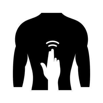 Shiatsu massage icon. Healthcare and massage therapy filled symbol. Black and white.
