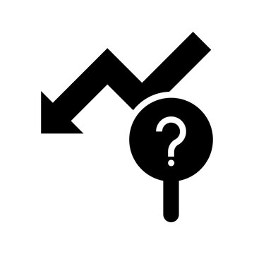 Trend analysis icon. Business and web analytics filled symbol. Black and white.