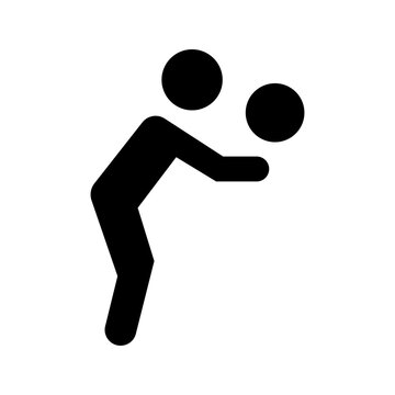 Volleyball player icon. Sports and volleyball filled symbol. Black and white.
