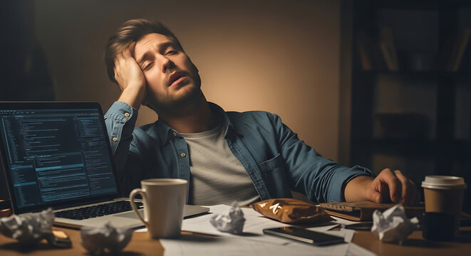 stressed businessman at work