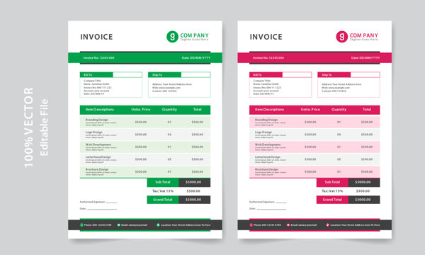 Invoice bill template