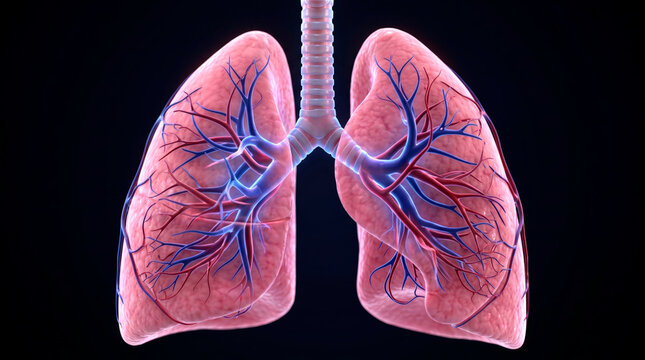 Human Lungs Anatomy Render